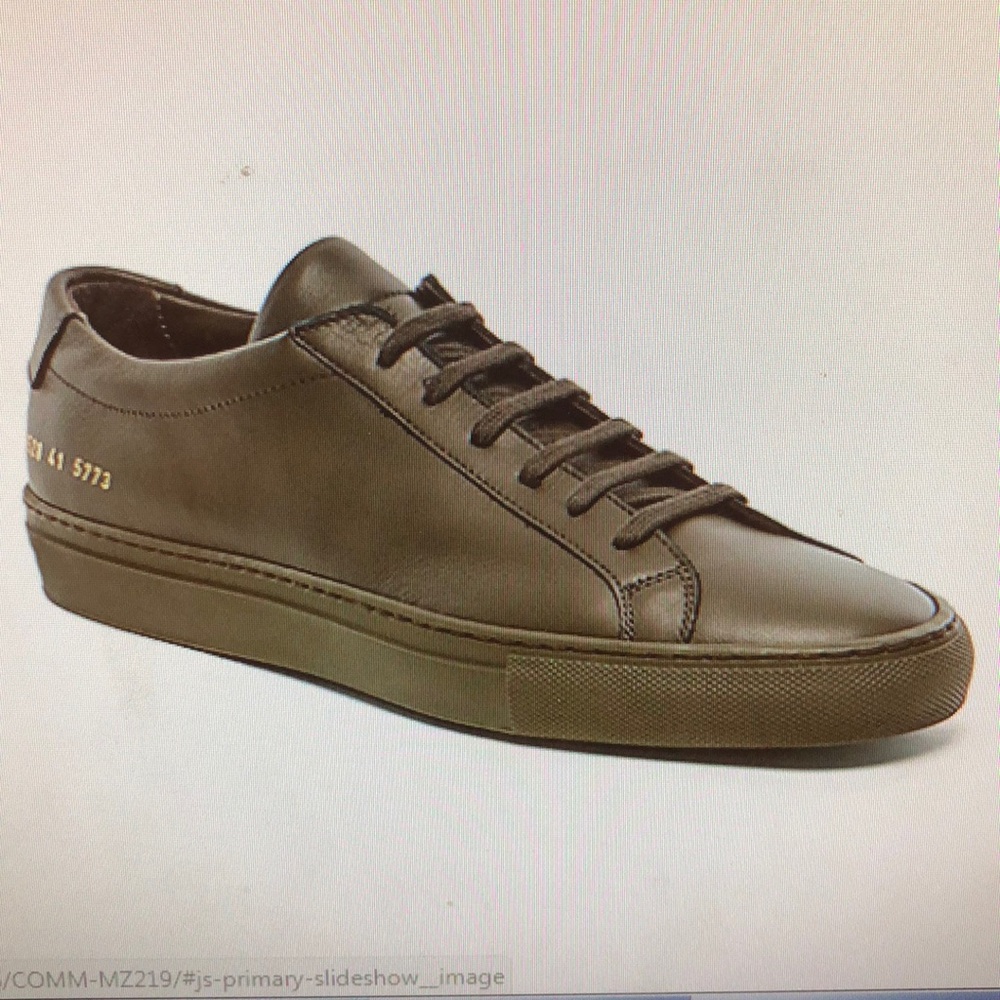 Army green Common projects sneakers